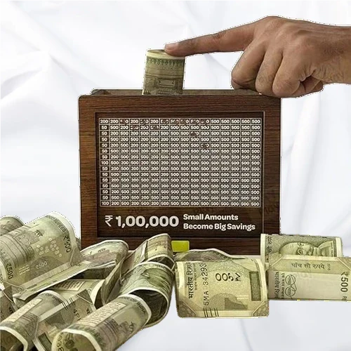 Vaultizio™ Premium Wooden Money Bank